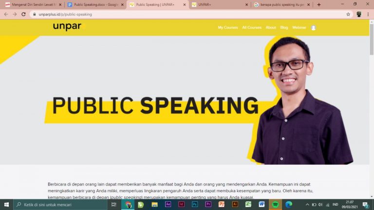 Ikuti PUBLIC SPEAKING oleh UNPAR untuk belajar keterampilan berbicara di depan umum dengan kelas gratis dan materi yang bermanfaat.