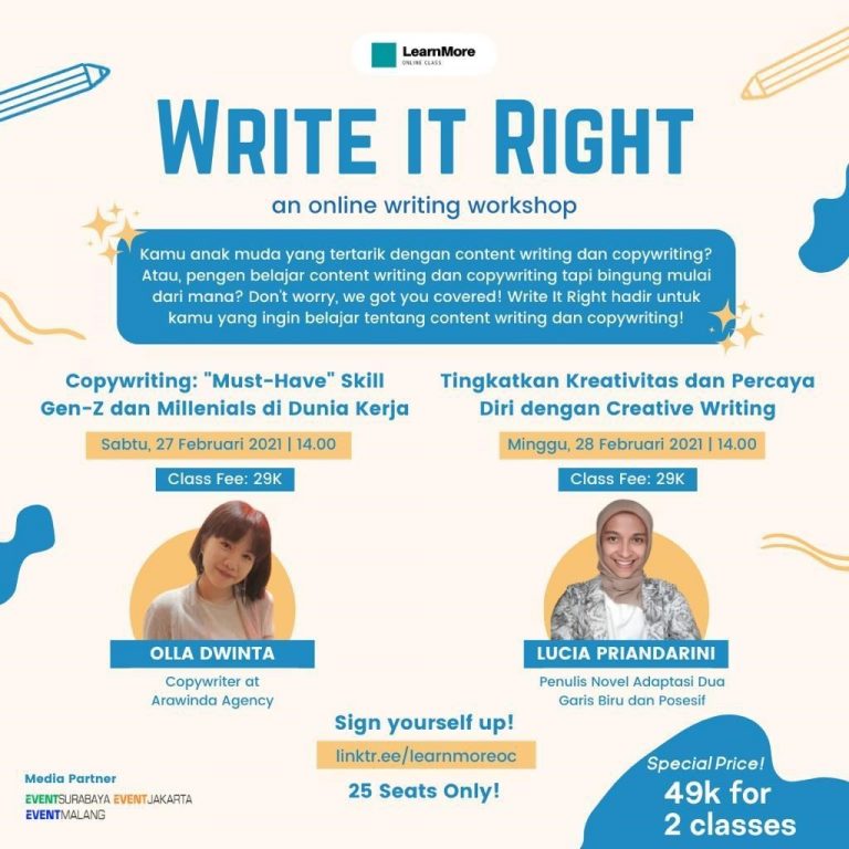 Mengenal diri sendiri lewat menulis bersama Lucia Priandarini, penulis novel terkenal, untuk meningkatkan kreativitas dan percaya diri.