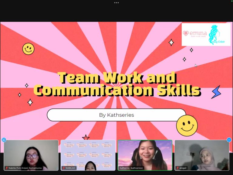 Virtual event "Team Work and Communication Skill" oleh BeautyCollab dan Emina Cosmetics, pelatihan keterampilan untuk perempuan.