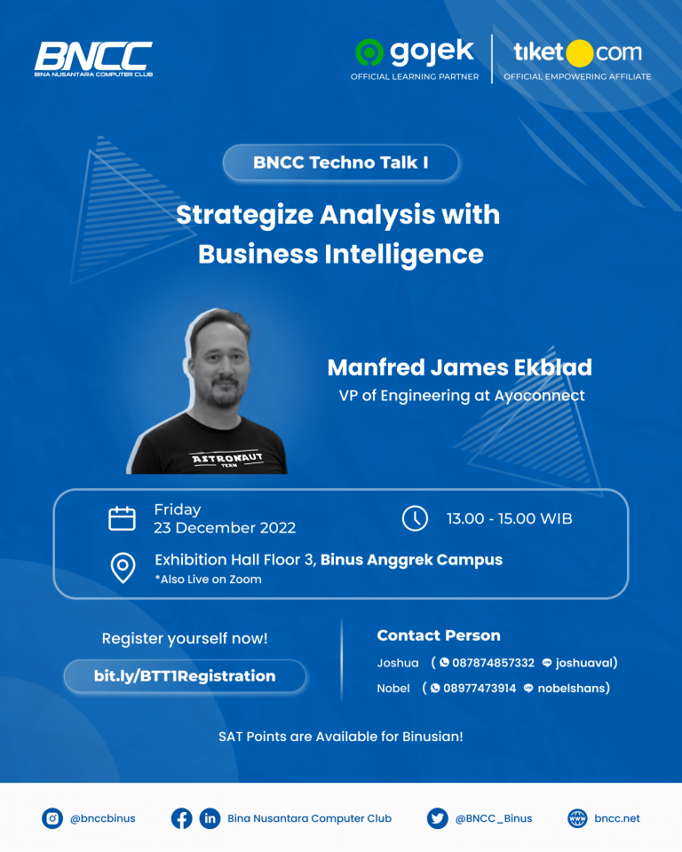 BNCC Techno Talk I – Strategize Analysis with Business Intelligence