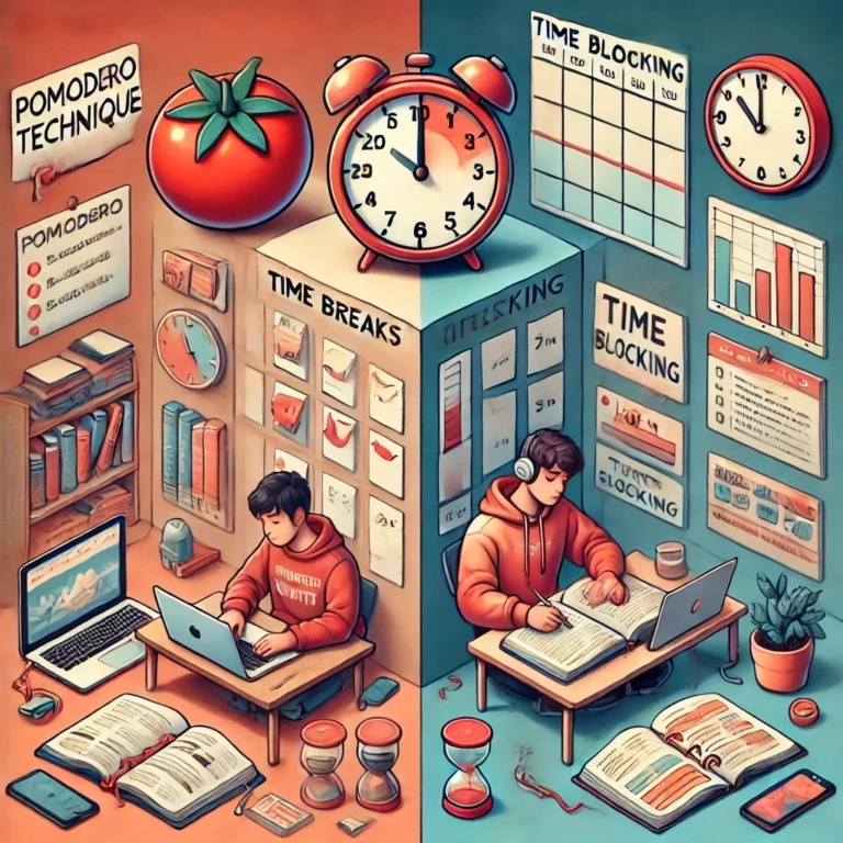 Ilustrasi orang menggunakan Metode Belajar efektif dari Pomodoro dan Time-Blocking