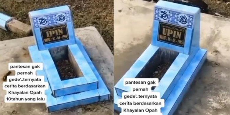 Makam viral Upin dan Ipin (kompas.com)
