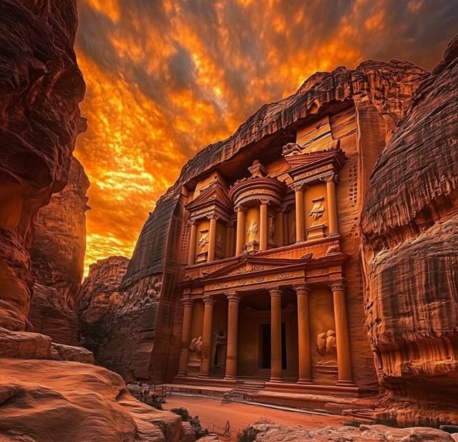 The design and carving of the iconic 7 wonders building.