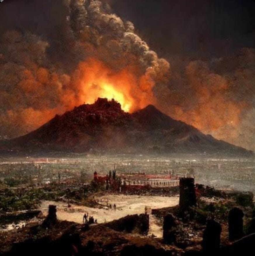 The Eruption of Vesuvious Mountain