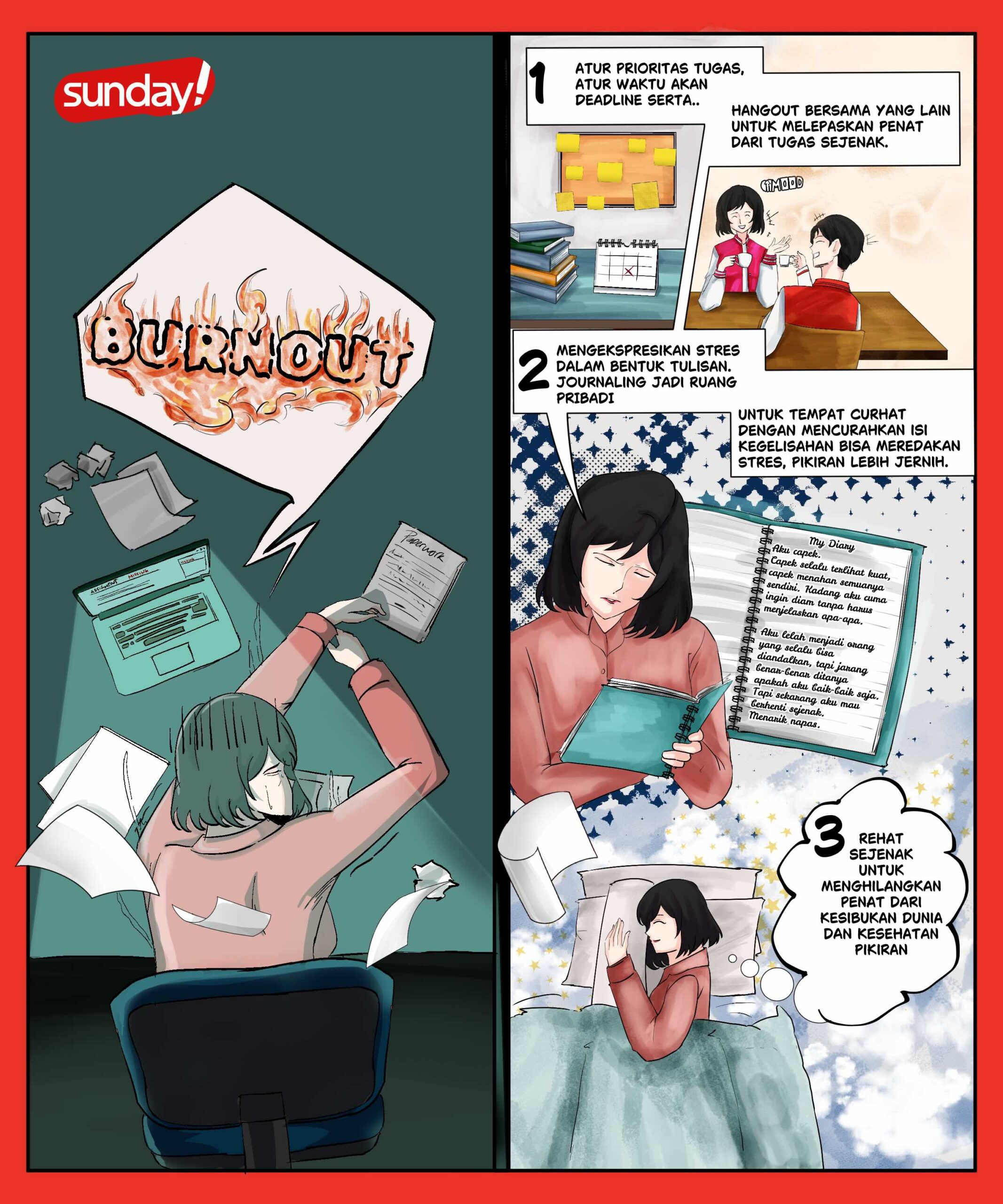 artikel ini hadir buat kamu, pelajar dan remaja Indonesia, supaya tahu cara mengelola burnout dengan langkah-langkah sederhana tapi efektif.
