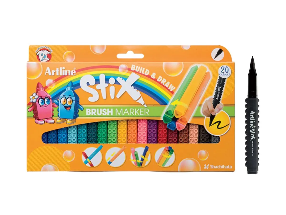 Kemasan produk Brush pen Artline Stix 20 set warna