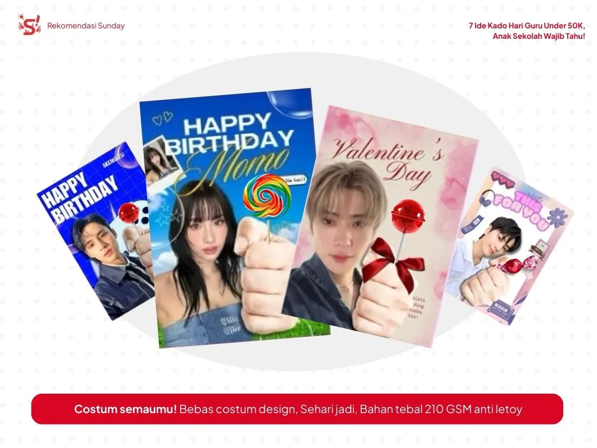 Empat varian design produk holding candy sebagai ide kado Hari Guru.