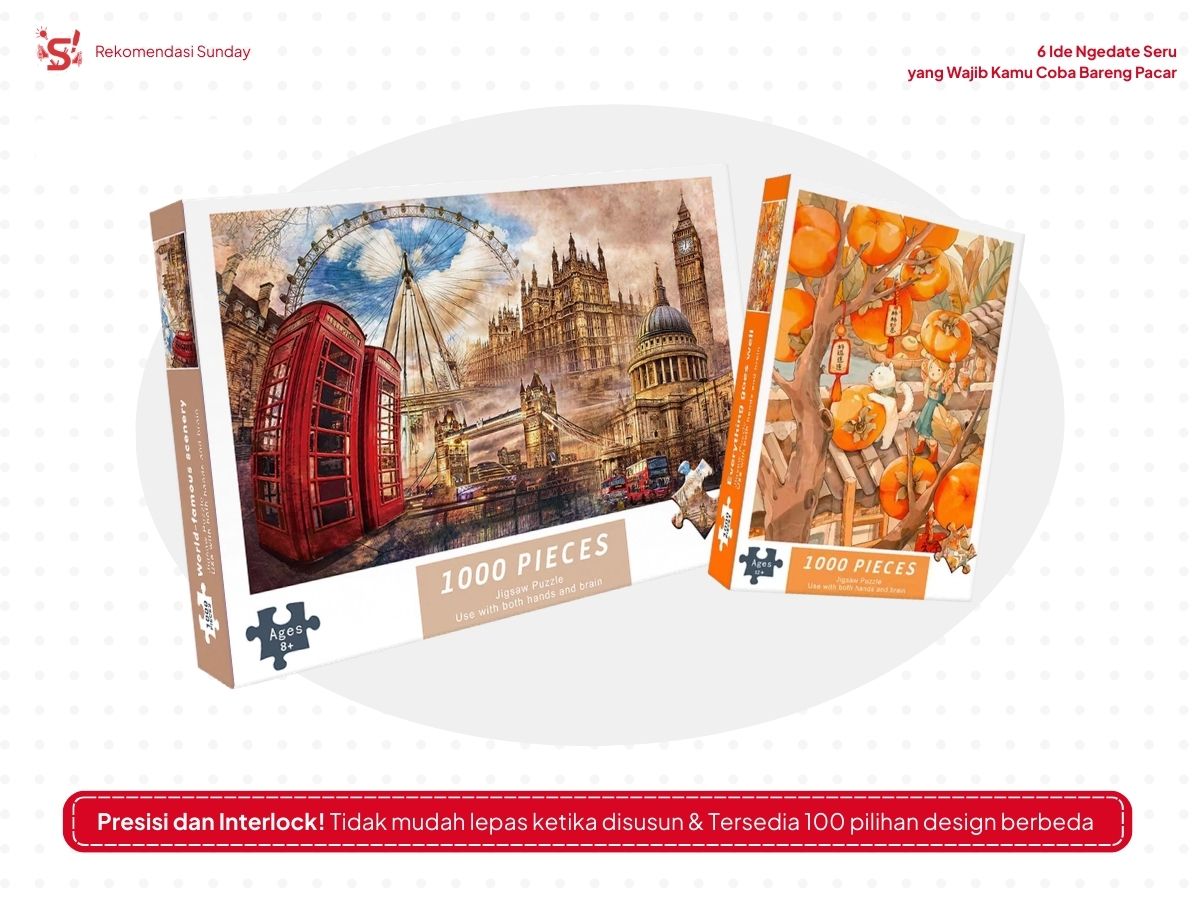 dua varian produk jigsaw puzzle 1000pcs sebagai ide ngedate bersama pacar.