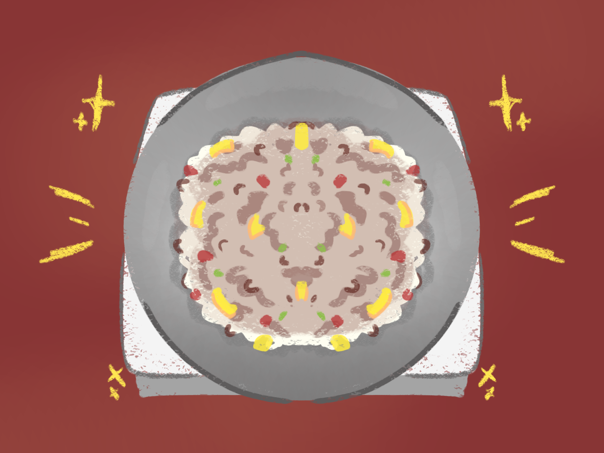 Nasi goreng rendang buatan Nara yang dibuat seminggu setelah hari lebaran.