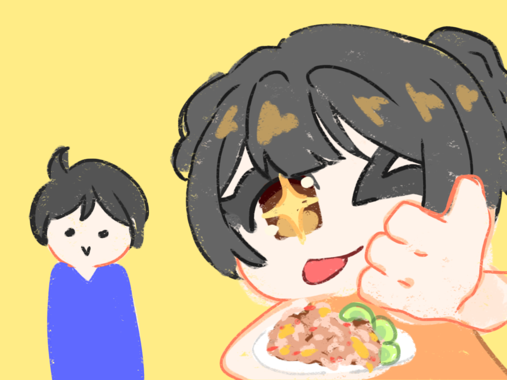 Nasi goreng rendang buatan Nara yang dibuat seminggu setelah hari lebaran.