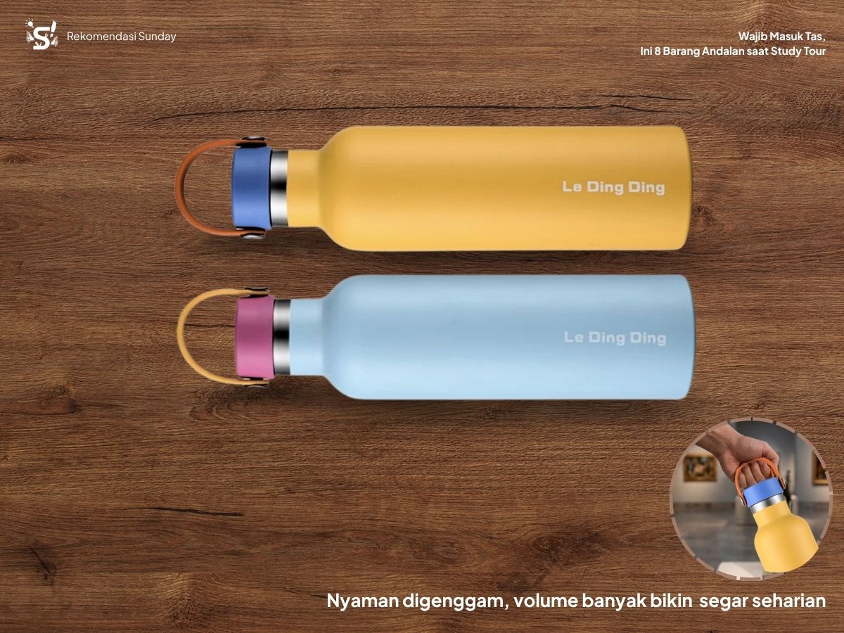Botol minum sebagai barang yang harus dibawa saat study tour