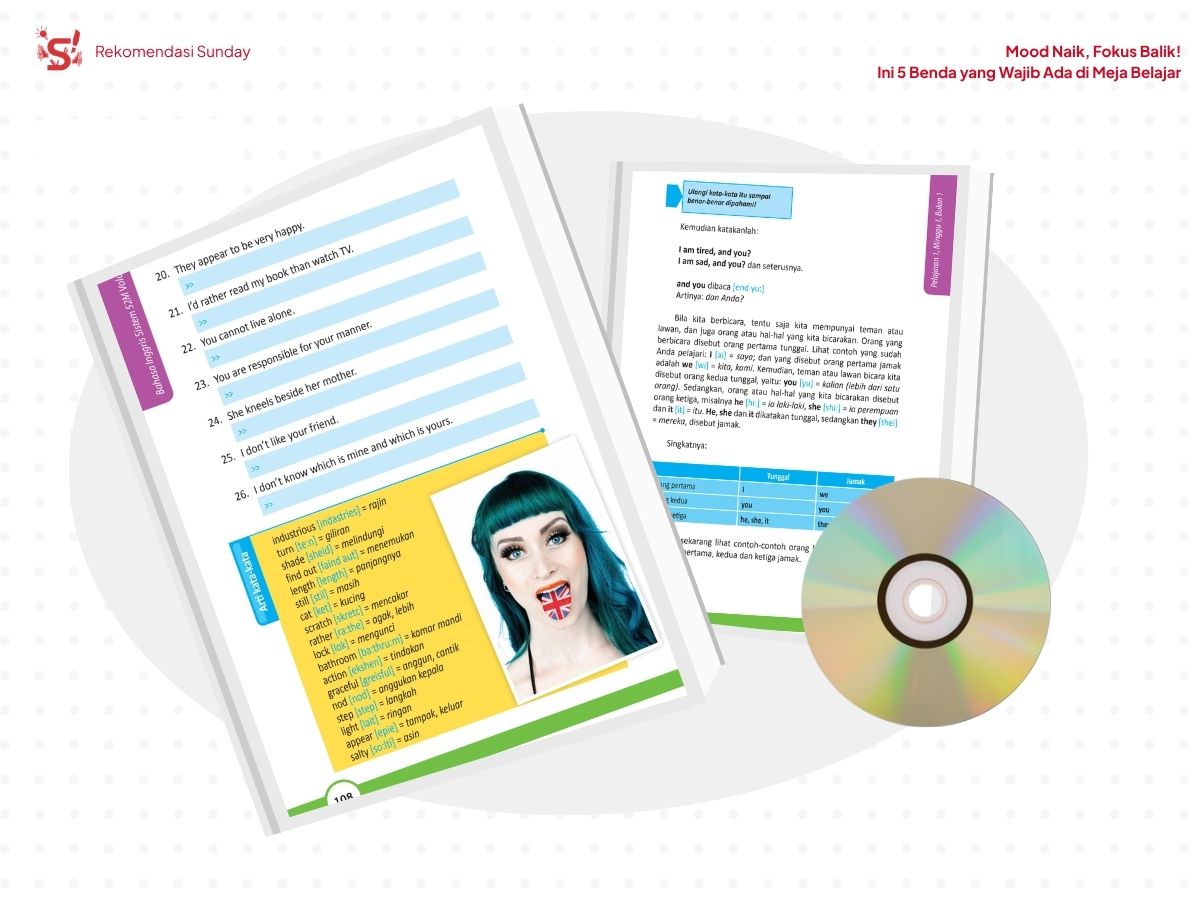 Menampilkan contoh pengucapan dan dilengkapi CD Audio untuk belajar bahasa Inggris