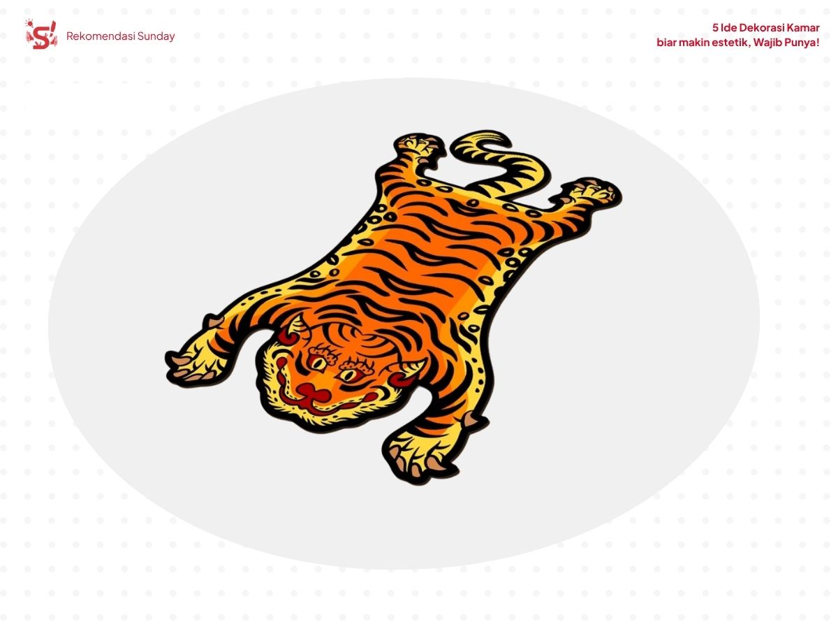 Rekomendasi karpet dengan desain harimau tibet sebagai dekorasi kamar