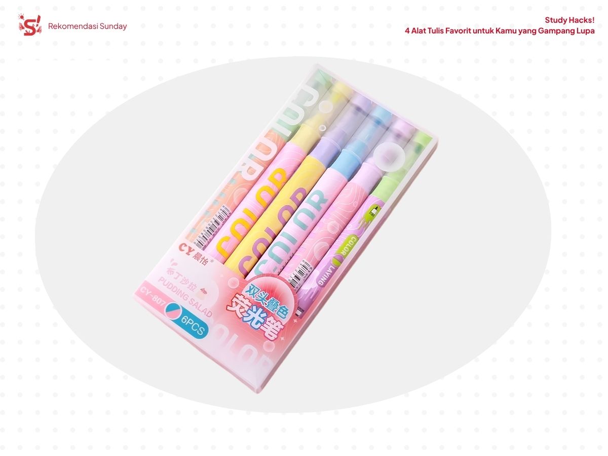 highlighter sebagai rekomendasi alat tulis belajar