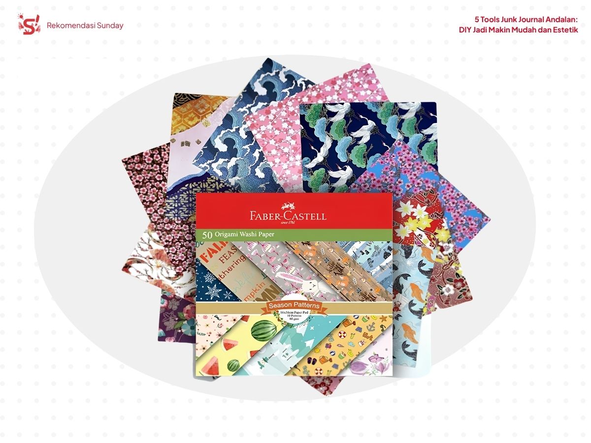 Kertas Origami sebagai rekomendasi peralatan Junk Journal