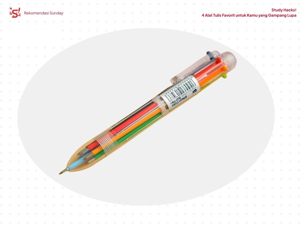Pulpen multi colour sebagai rekomendasi alat tulis belajar
