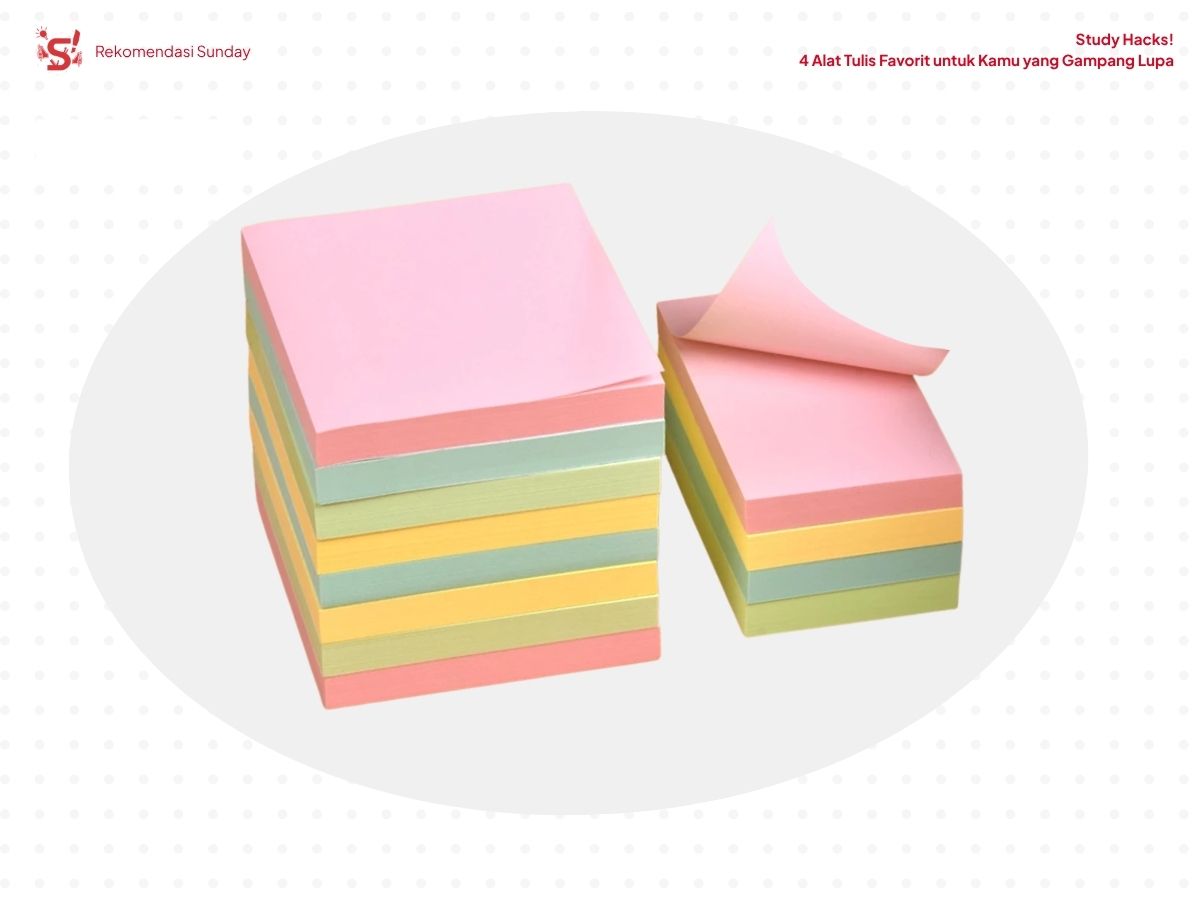 sticky notes sebagai rekomendasi alat tulis belajar