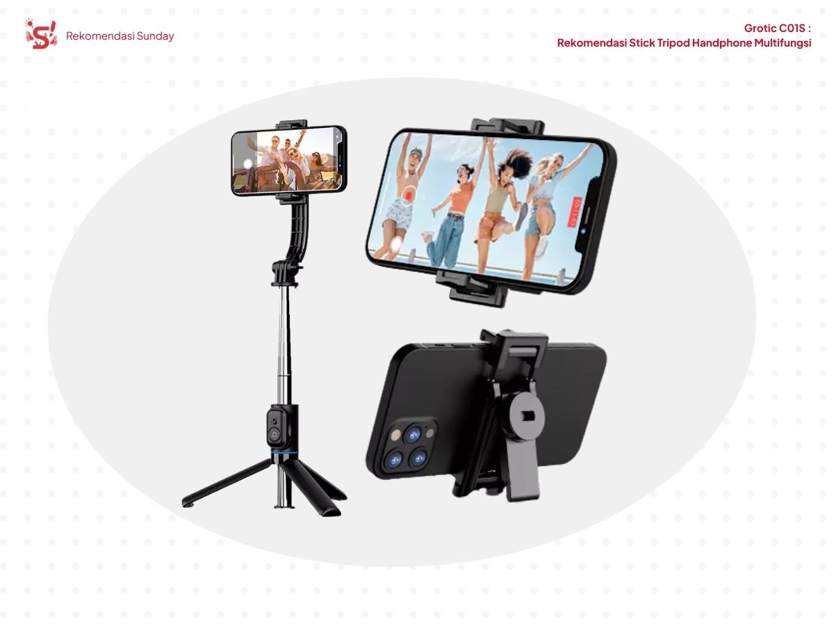 Detachable Phone Clip di Tripod Handphone