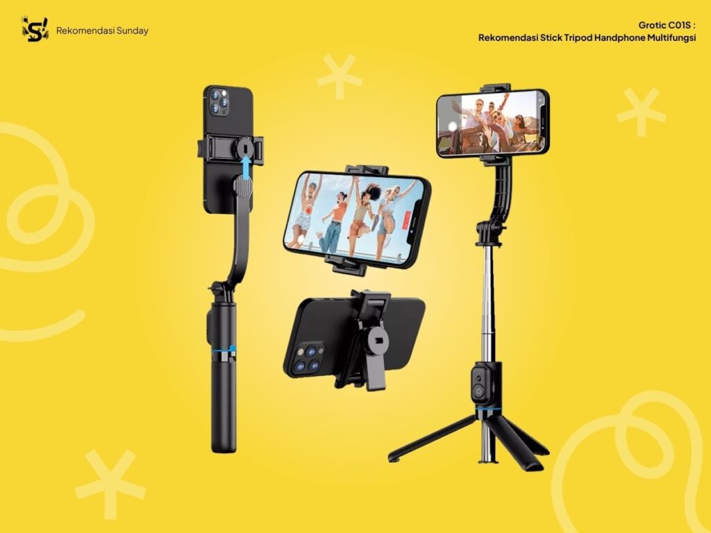 Grotic C01S: Rekomendasi Stick Tripod Handphone Multifungsi
