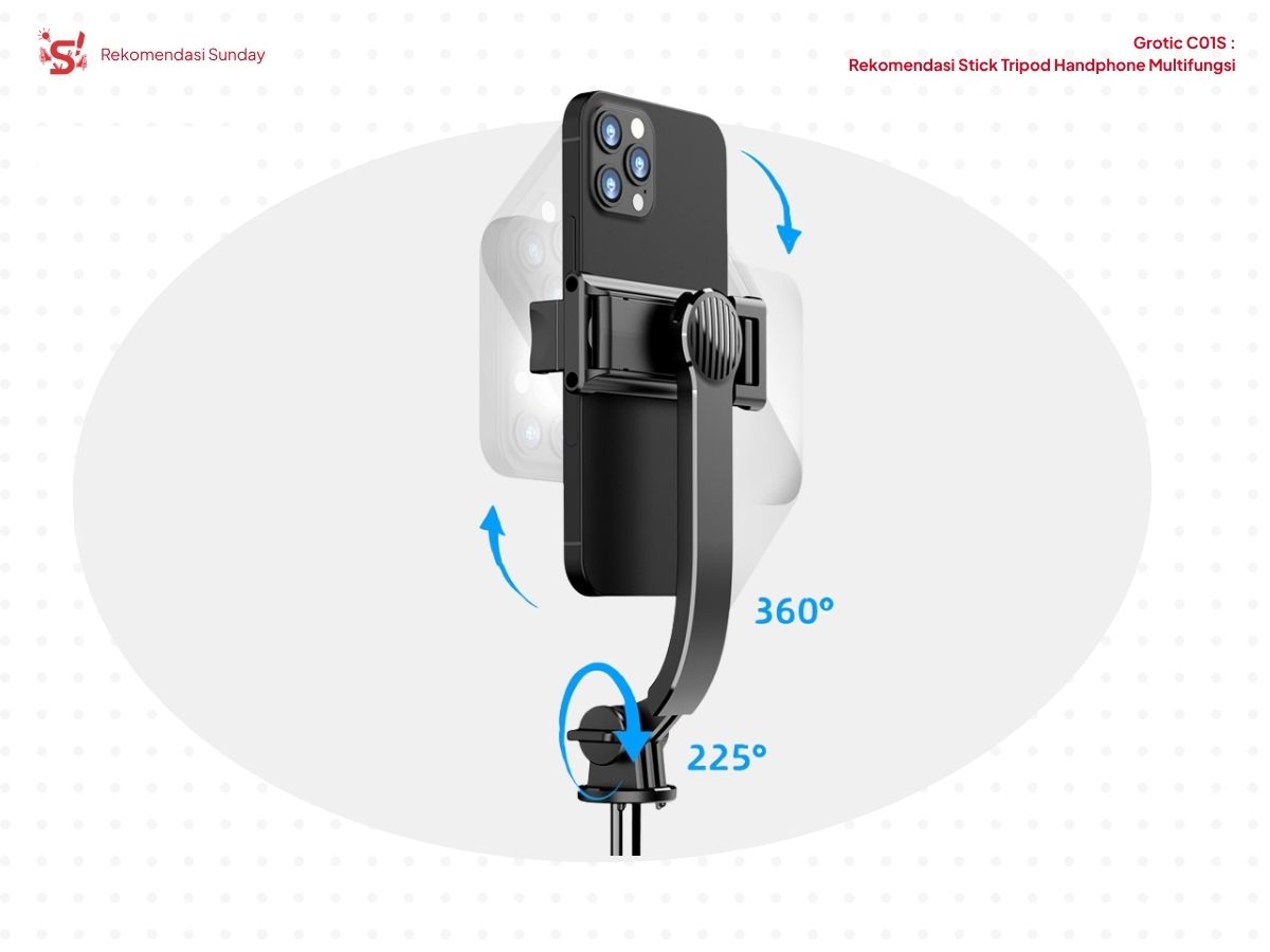 Adjustable Lock Selfie Stick di Tripod Handphone