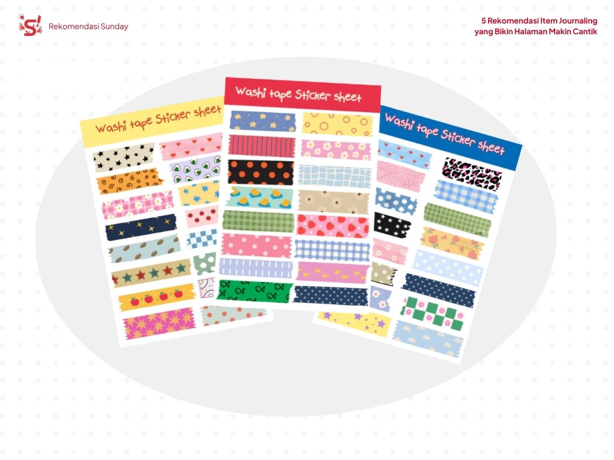 Sticker sheet sebagai item journaling