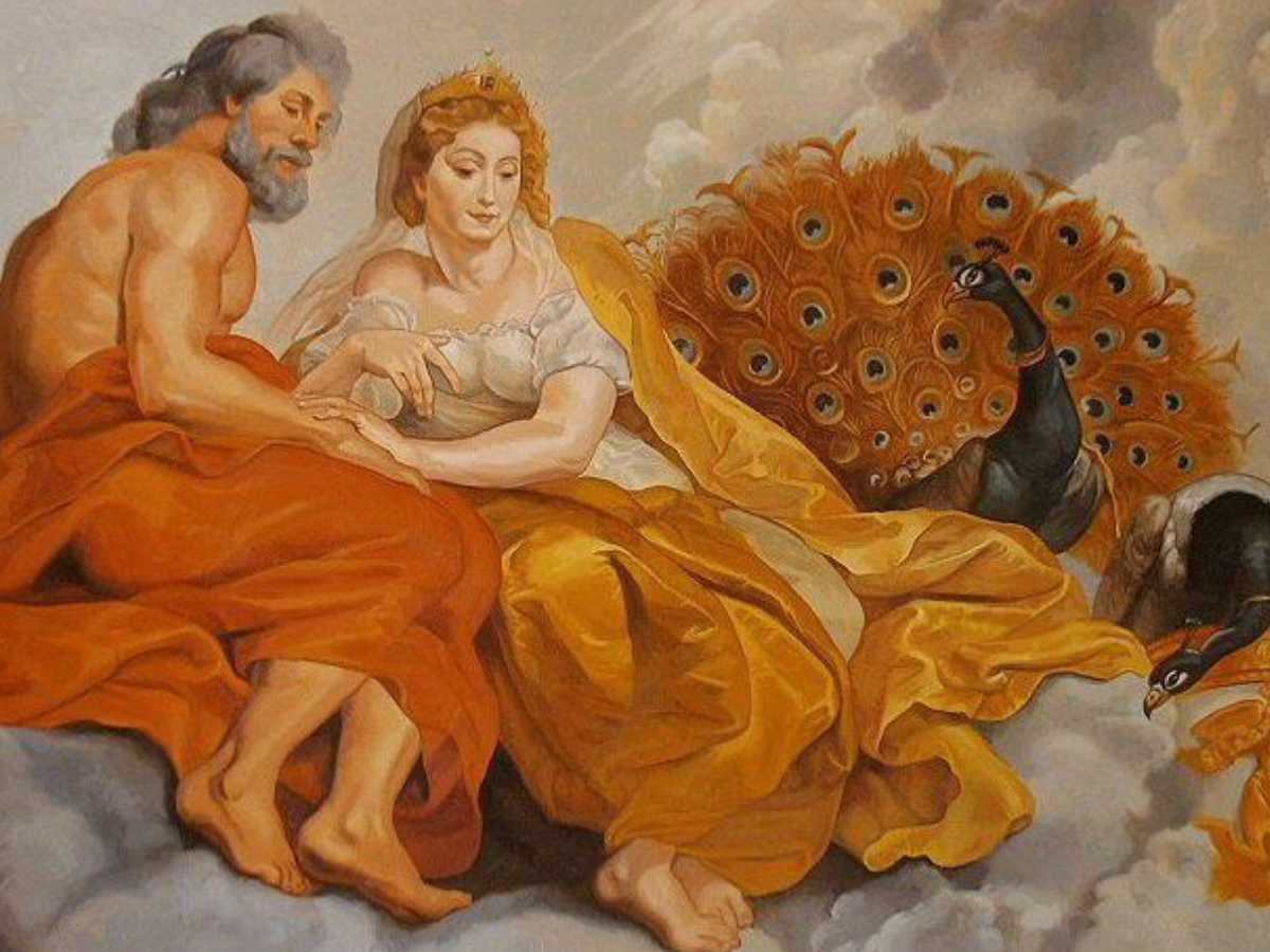 Ilustrasi Zeus dan Hera sebagai pasangan dalam mitologi Yunani